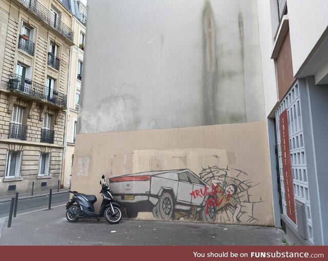Cybertruck graffiti in France