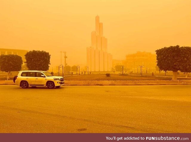 Benghazi, Libya .. This is not a filter, it’s a sand storm