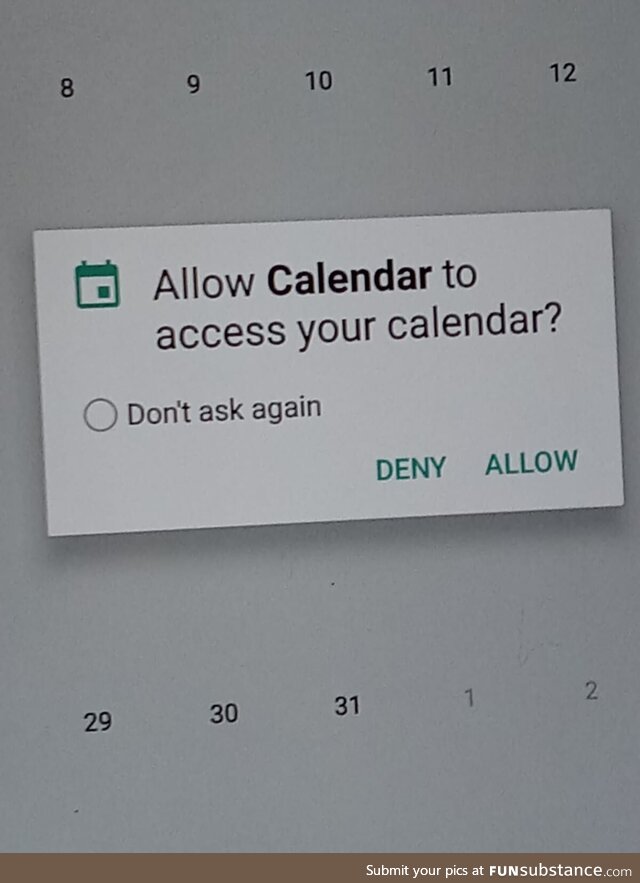Allow "Calendar" to access your Calendar?