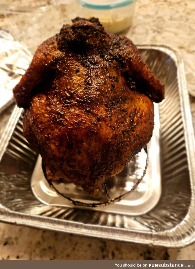Smoked for 4 hrs at 225°, 25 minutes at 300°