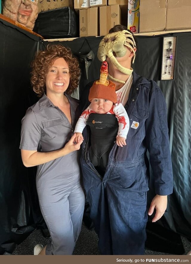 Our best attempt at an alien family costume