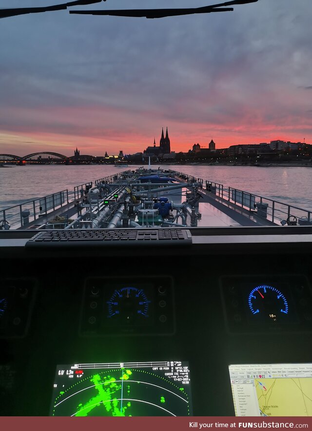 Sunset from the rhine. Köln, Germany