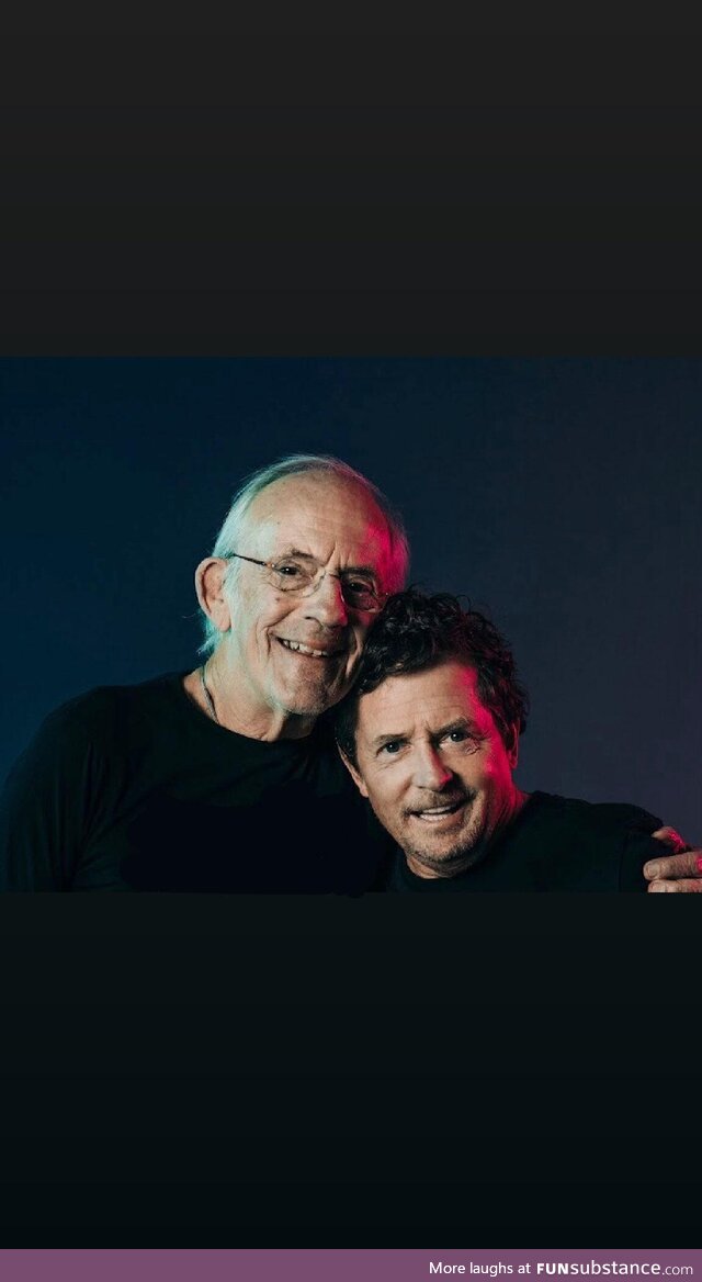Christopher Lloyd posted this pic of him and Michael J. Fox today