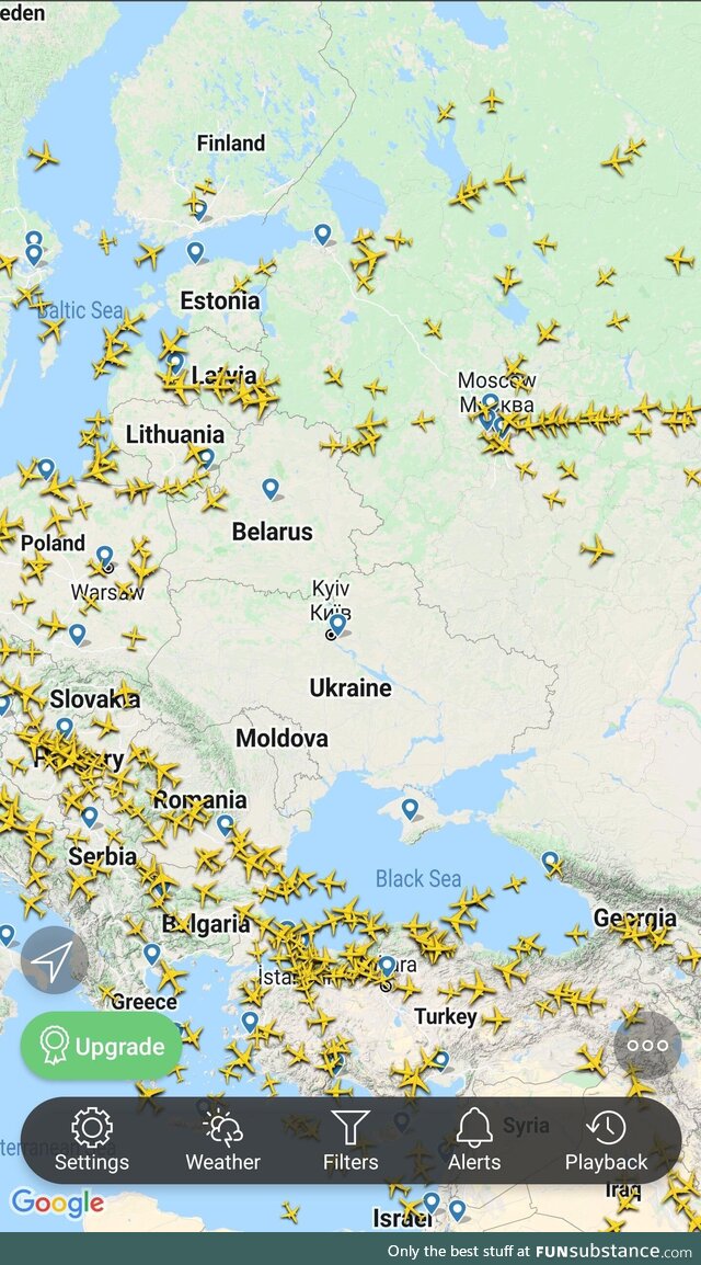 [OC] Air traffic in Europe 24.02.2022