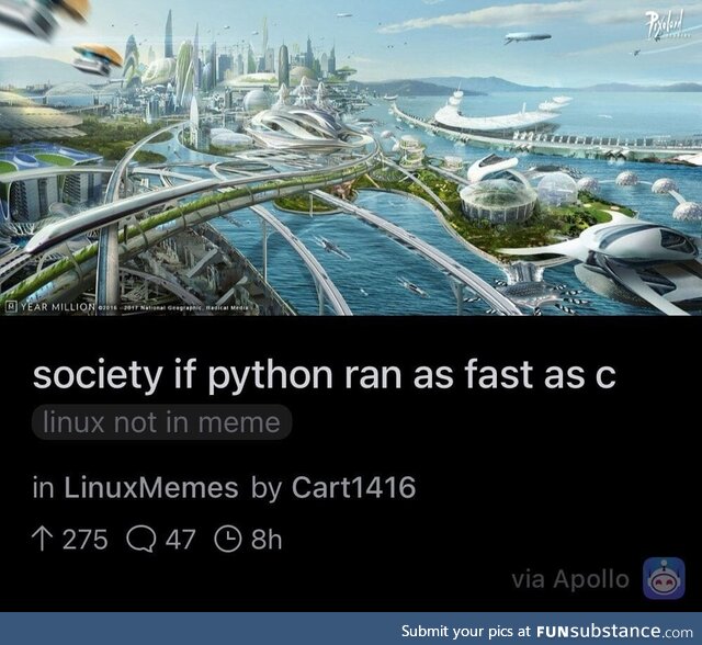 societyIfPythonWasFast