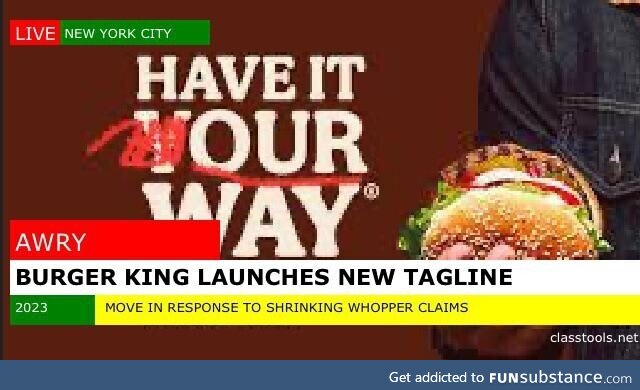 Burger kings response to shrinking burger accusations