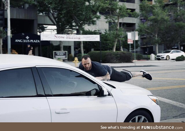 A man riding his car during its theft ~dtla (oc)