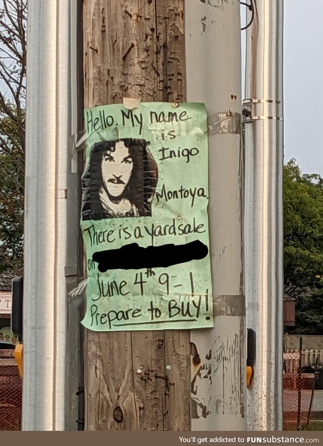 Spotted this yard sale sign tonight