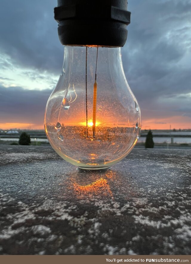 [OC] Sunset in a lamp, Portugal