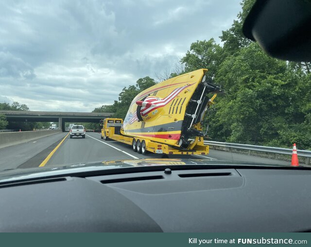 Apparently this is how they transport offshore racing powerboats