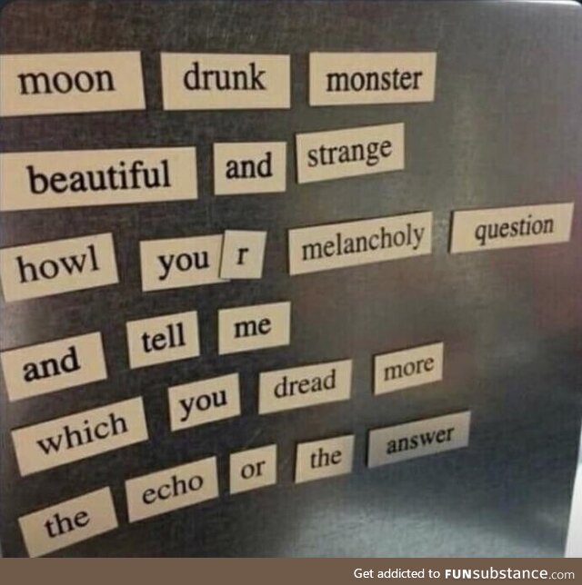 A magnetic poem