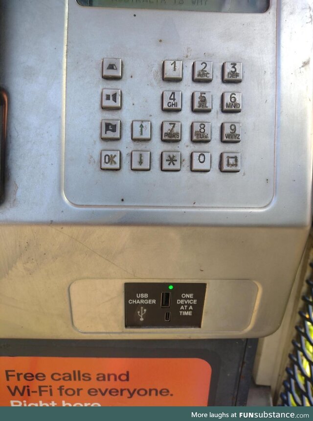 ‘Payphones’ in Australia are all free, the coin slot has been replaced with a free