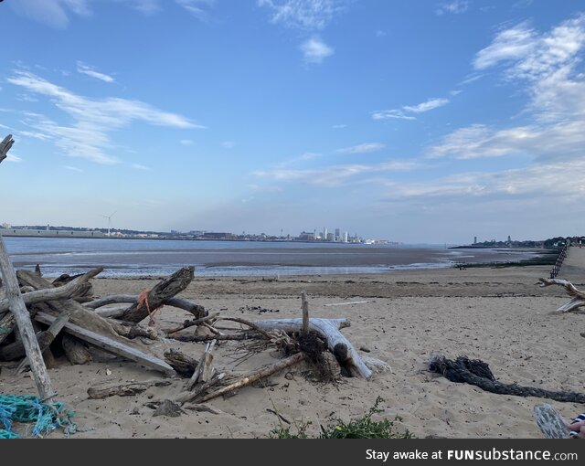 Liverpool skyline from new Brighton yesterday :)