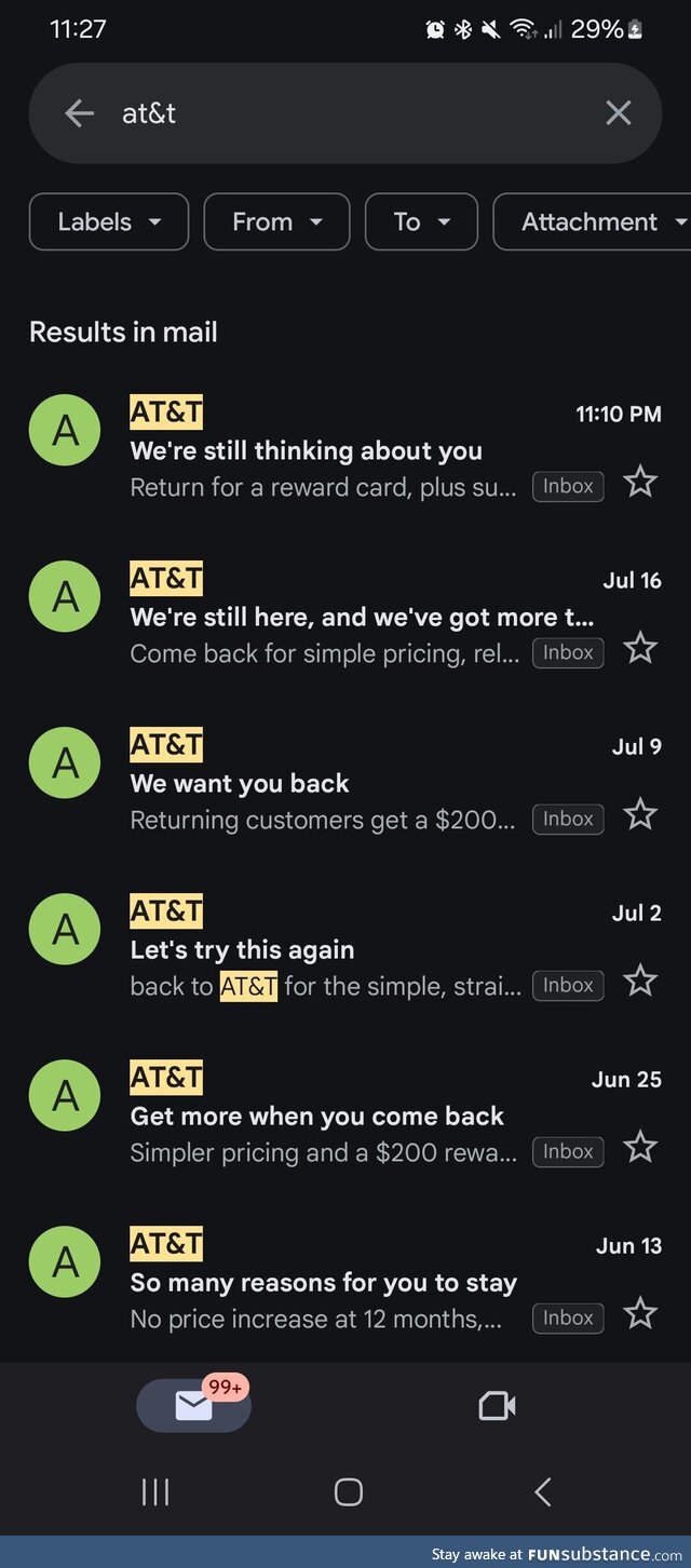 AT&T is like a crazy ex who won't move on