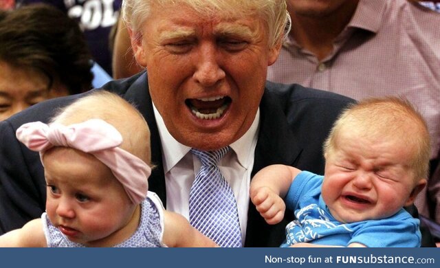 A picture of 3 crying babies