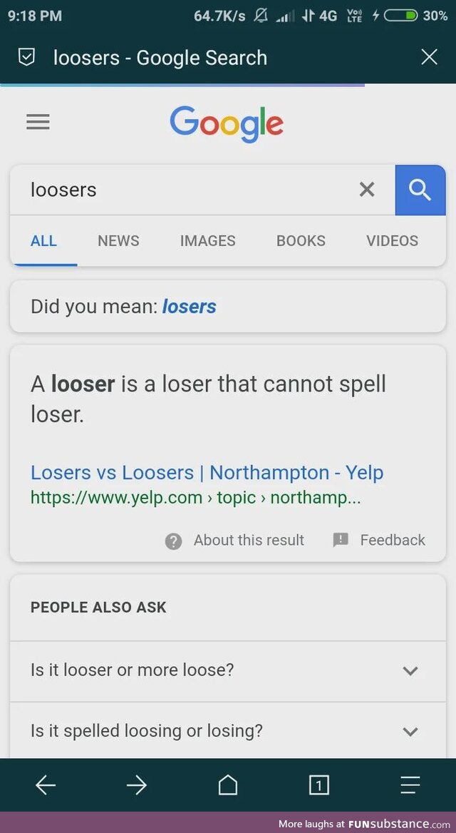 Real search results