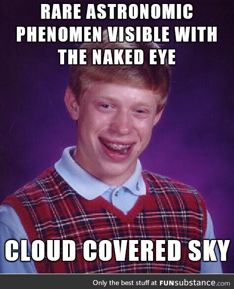 Somewhere behind these clouds should be a comet
