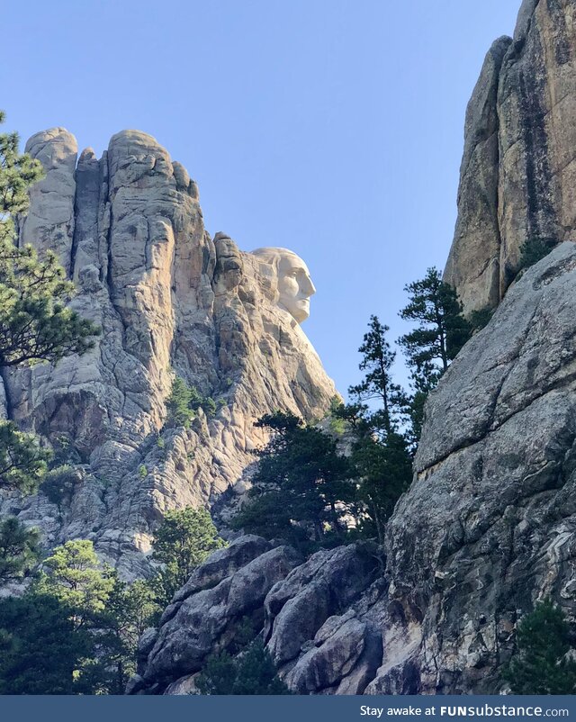 Alternate view of George Washington on Mount Rushmore