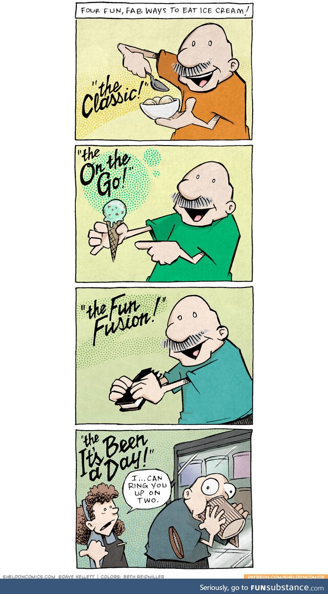 Four fun ways to eat ice cream! (oc)