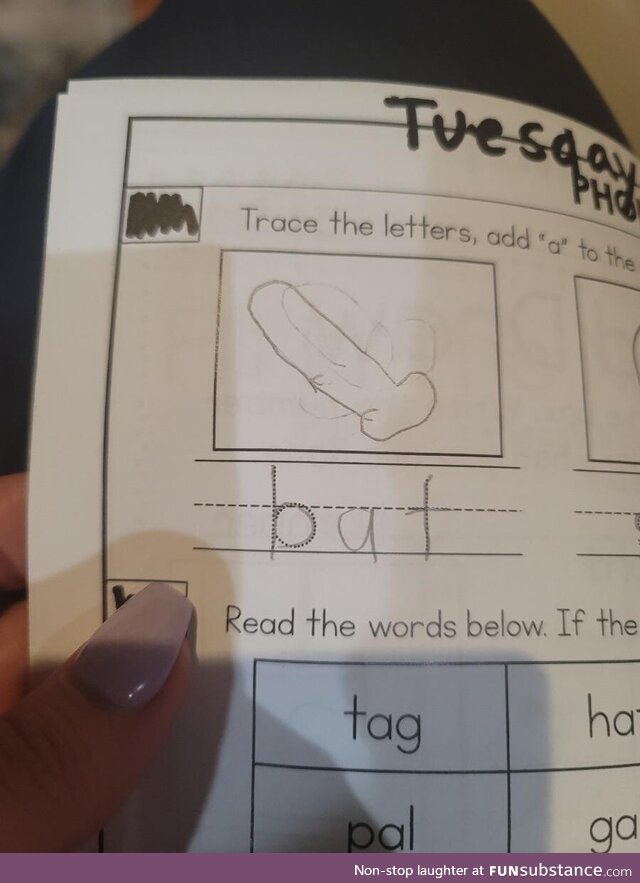 My friend's son was asked to draw a ... Bat