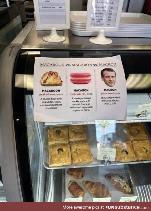 A friendly explanation at a French bakery