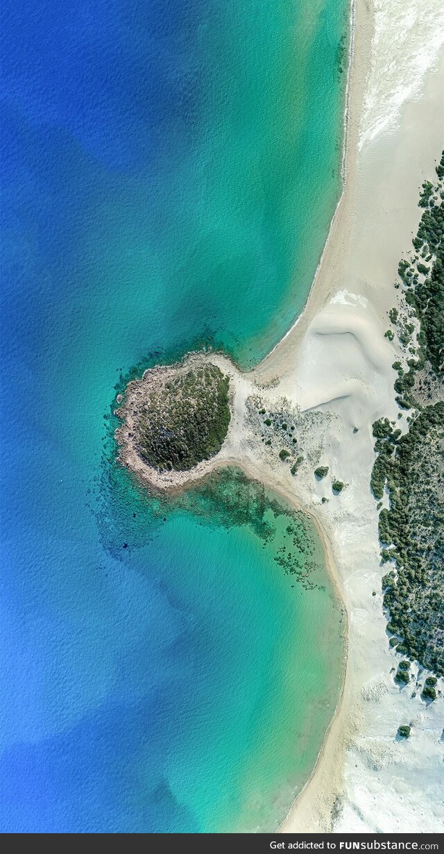 I combined 400 drone photos of a remote mediterranean beach to create this mind-blowing