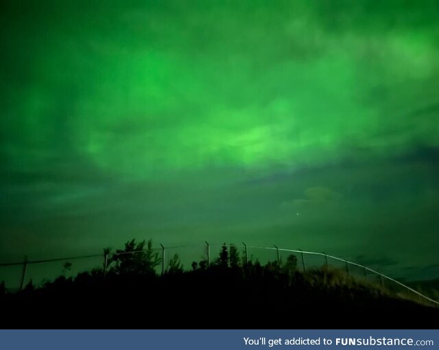 [OC] Northern Lights in Northern Alberta