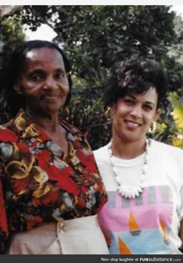 Kamala Harris with her grandmother