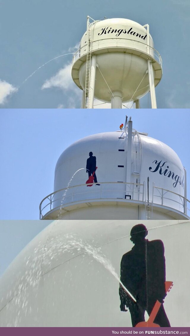 The Johnny Cash water tower in Arkansas, has been shot….Johnny would have approved…