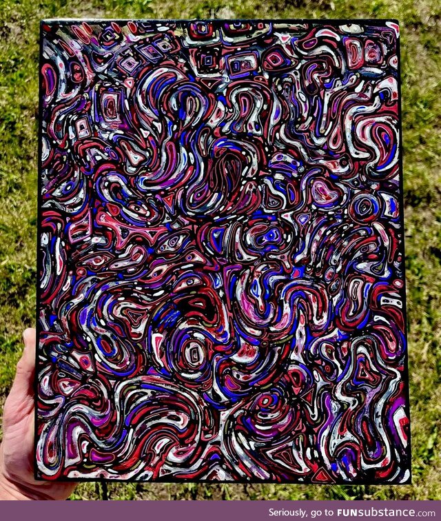 Parrot Eyes, ink and acrylic painting