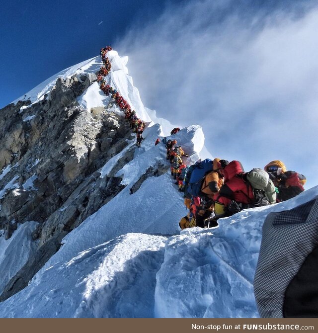 Hilary step, mt. Everest, nepal. 2019