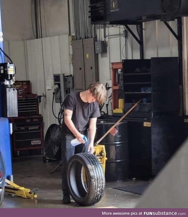 Newbie attempting to check a tire for an air leak