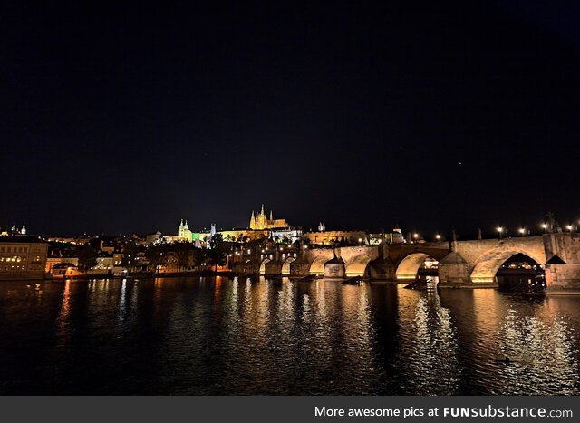 Charles Bridge in Prague at night