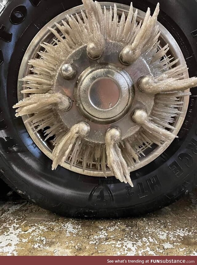 Local ambulance drove nonstop all night due to sleet and snow incidents. Wheels came out