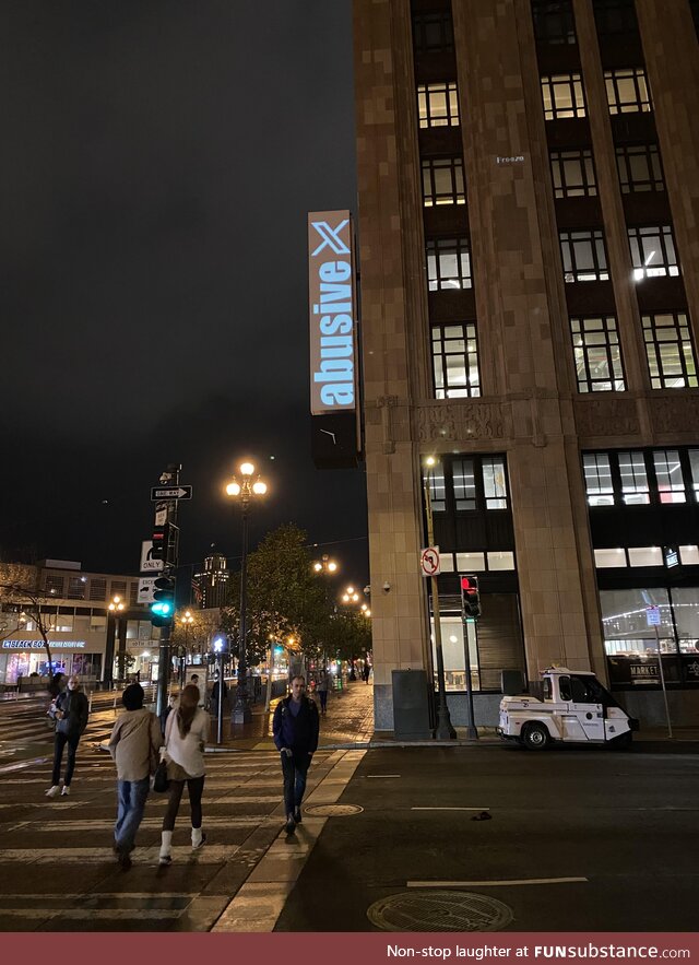 Projection on ex-Twitter HQ in San Francisco