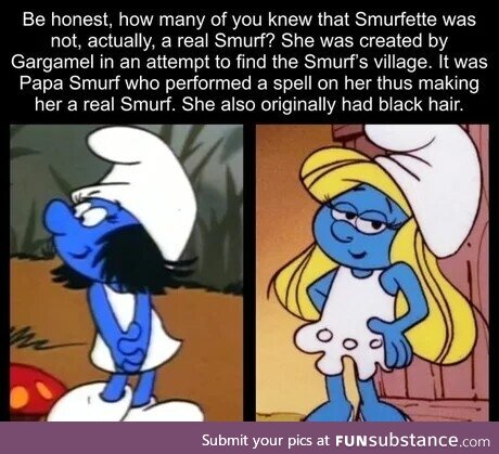 Smurfette wasn't always... Smurfette?