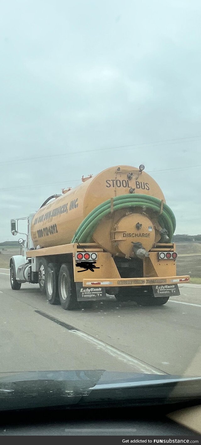 This septic pumper “stool bus”
