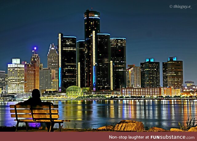 (OC) Detroit from Canada at Night