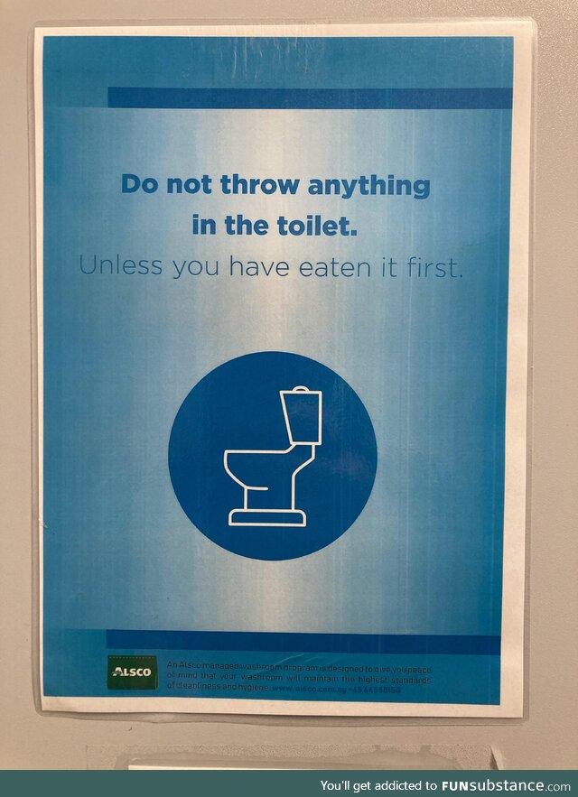 Sat down for a “comfort break” and couldn’t help but laugh