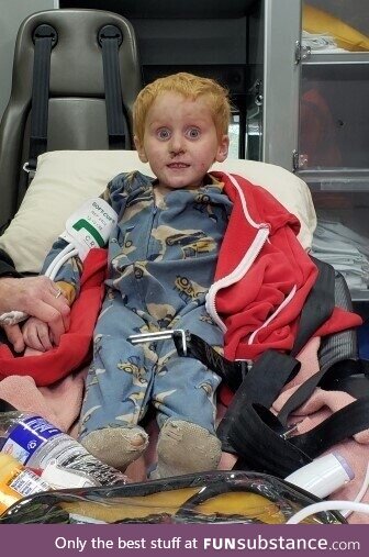 This is 4-year old Ryker Webb after he was found, he spent two days lost in the Montana