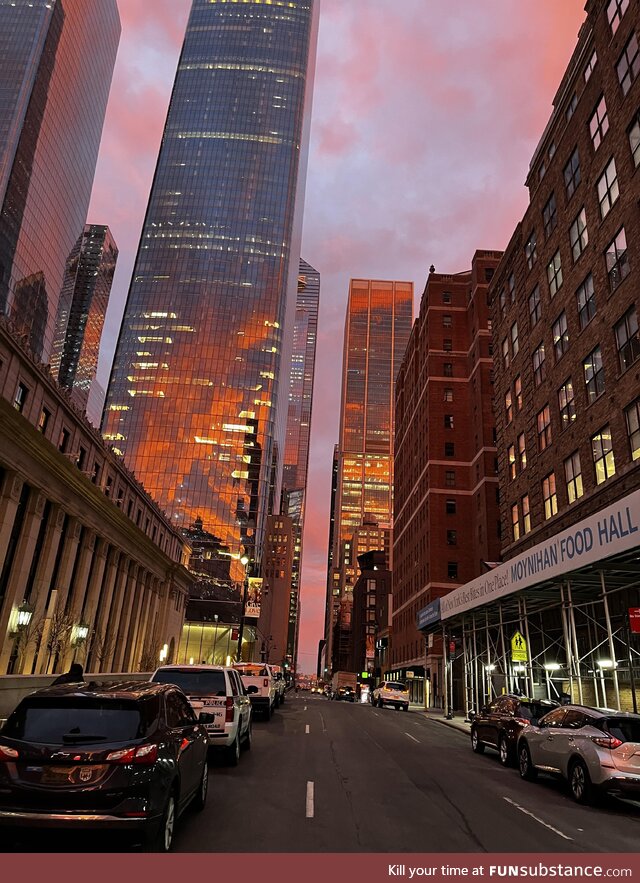 Cotton candy skies on the way to work