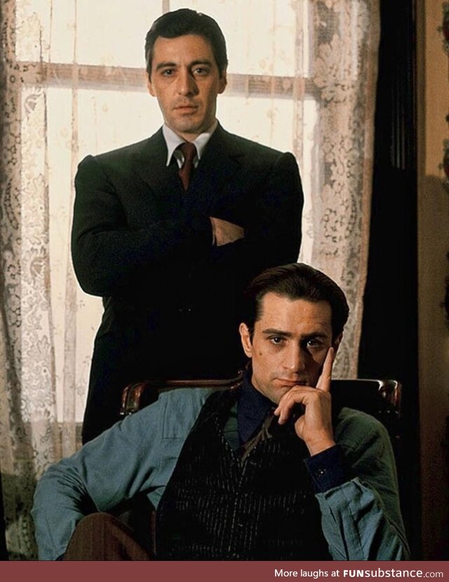 Robert De Niro and Al Pacino from the Godfather-II