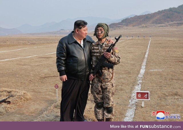 Kim Jong Un on a military training