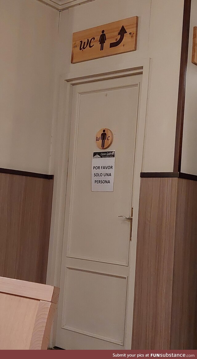 Safety regulations are written in blood. This sign was written in other bodily fluids