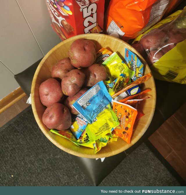 Offered a potato or candy. Experiment results in comments