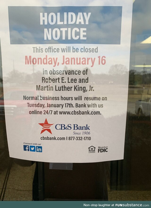 This sign at a bank in Alabama