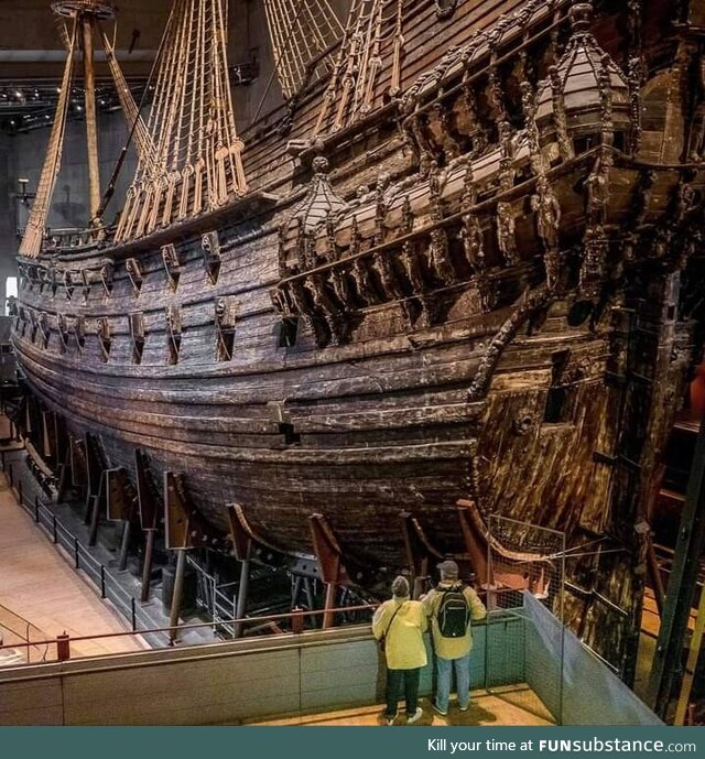 Swedish warship Vasa. It sank in 1628 and was recovered from the sea floor after 333