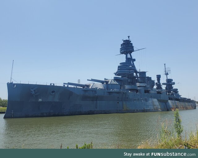 [OC] USS Texas (BB-35), the only surviving dreadnought battleship. Launched 110 years ago
