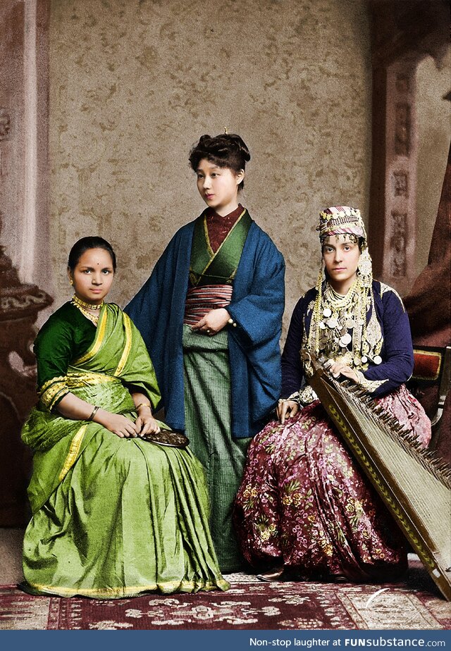 (OC) Photograph of first woman doctors from India, Japan & ottoman syria,photographed on