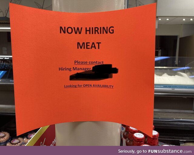 The food shortage has finally hit close to home…